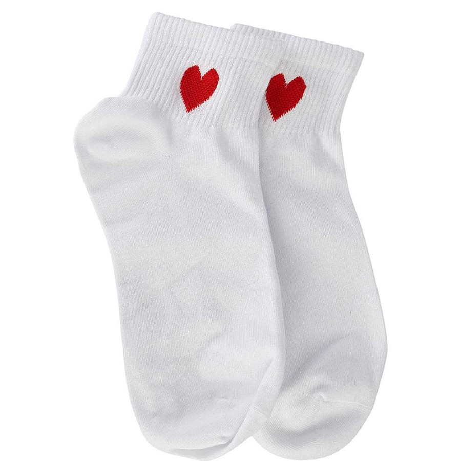 Luxe Trendy Socks Limlim | White Heart Short Socks