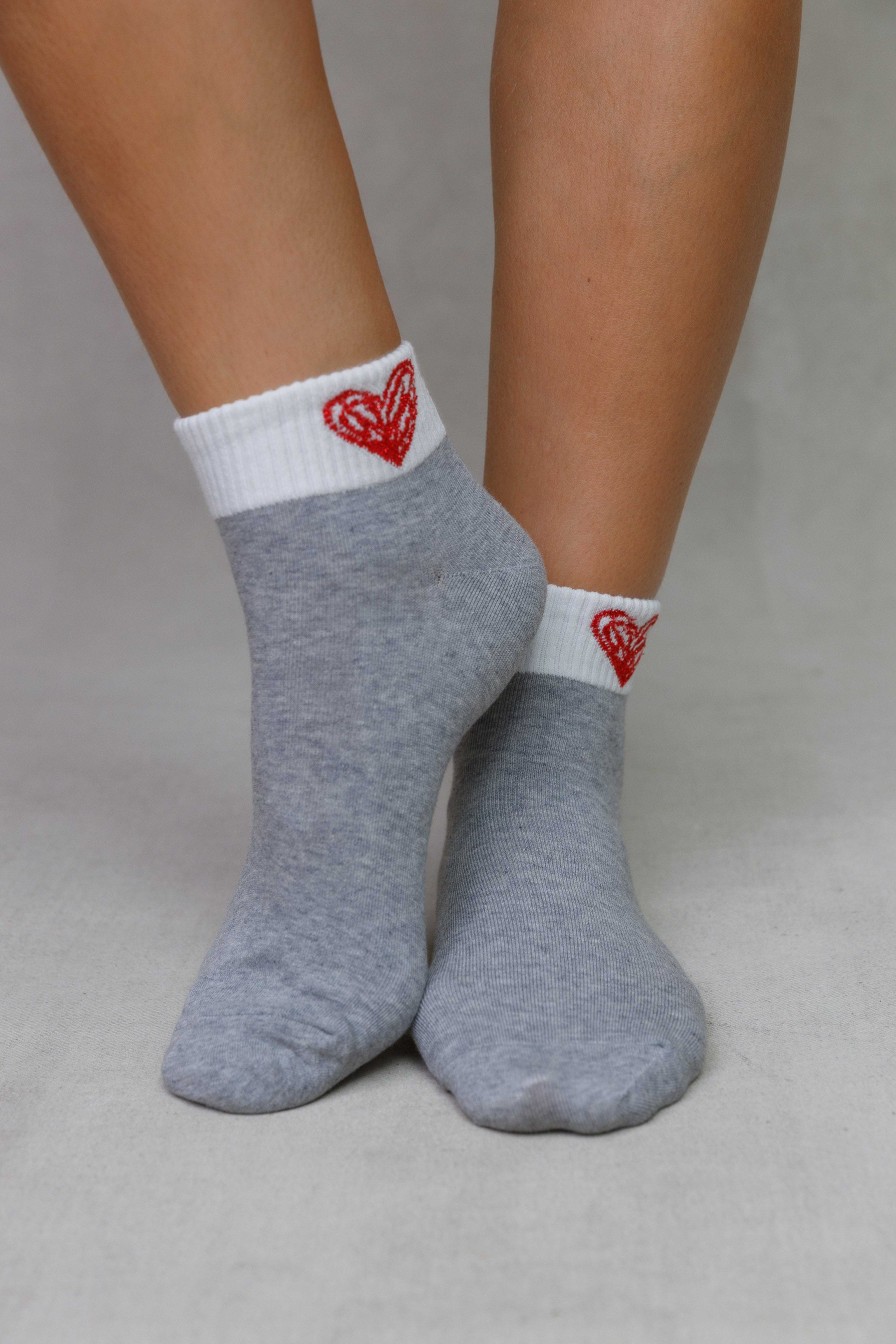 Luxe Trendy Socks Limlim | Drawing Heart Short Socks