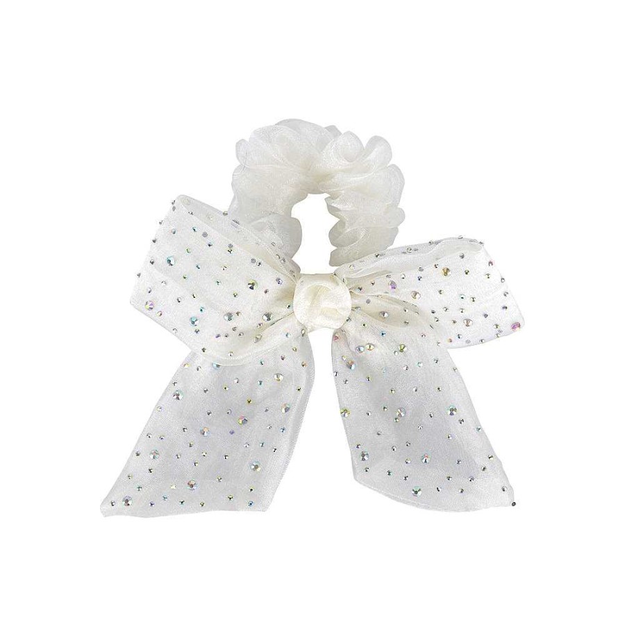 Hair Accessories Limlim | Mesh Crystal Double Bow Scrunchie