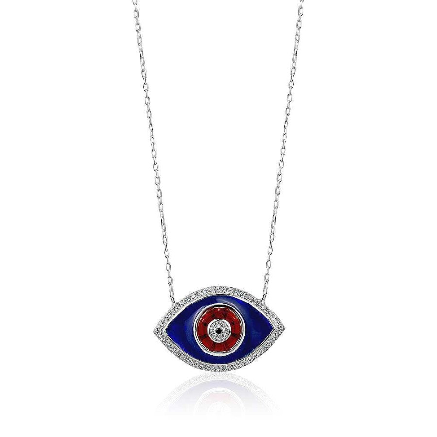 Jewelry Limlim | Silver Enamel Evil Eye Necklace