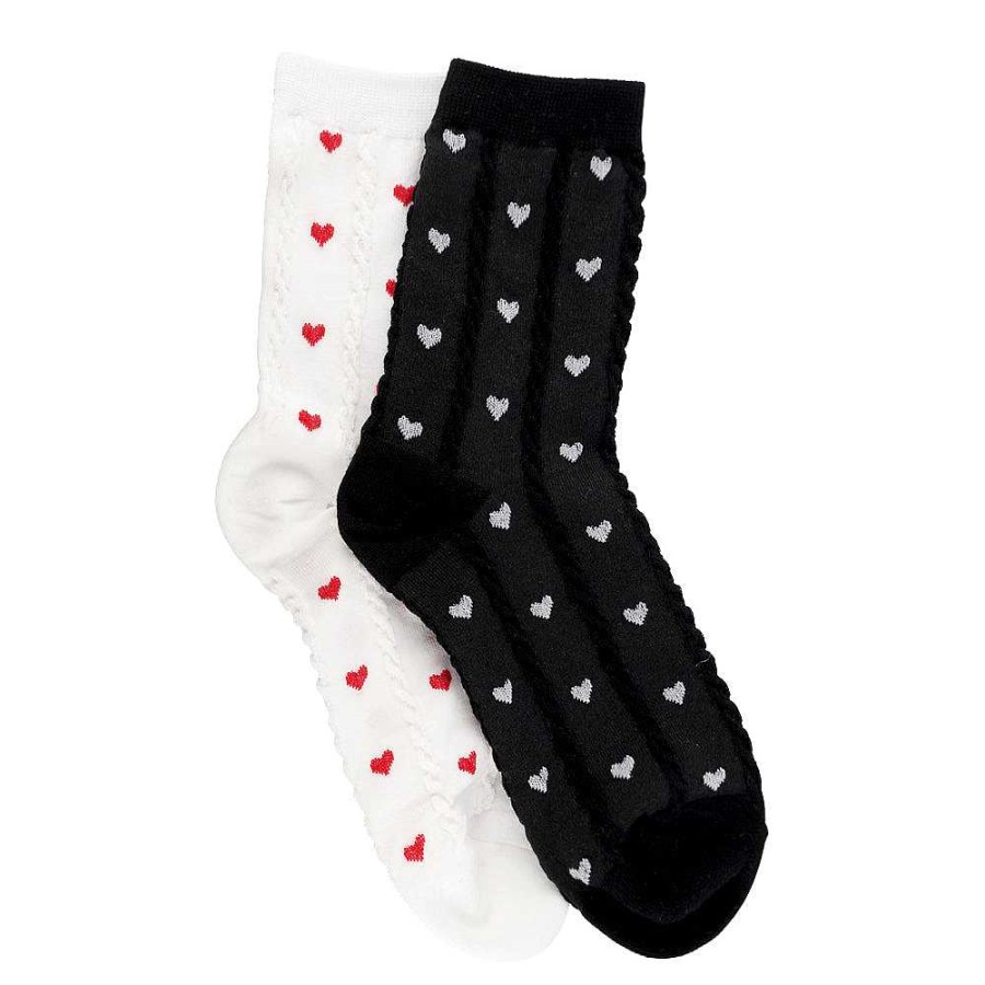 Luxe Trendy Socks Limlim | 2 Pack Frill Short Heart Socks