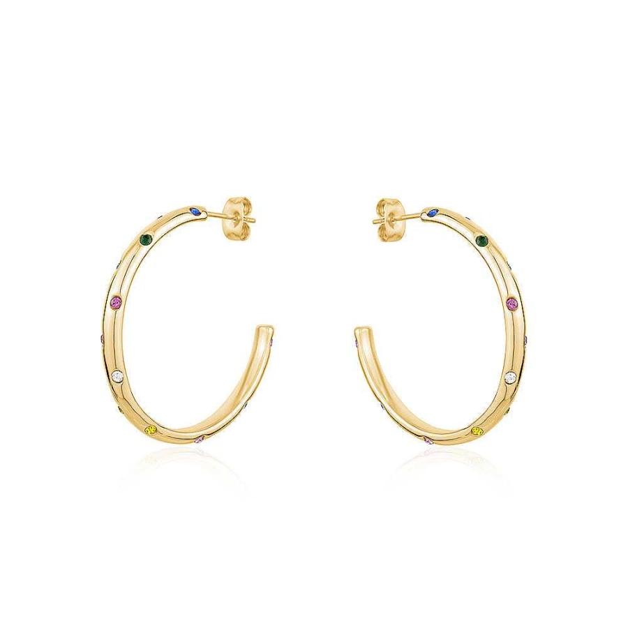 Jewelry Limlim | Rainbow Crystal Tube Hoops