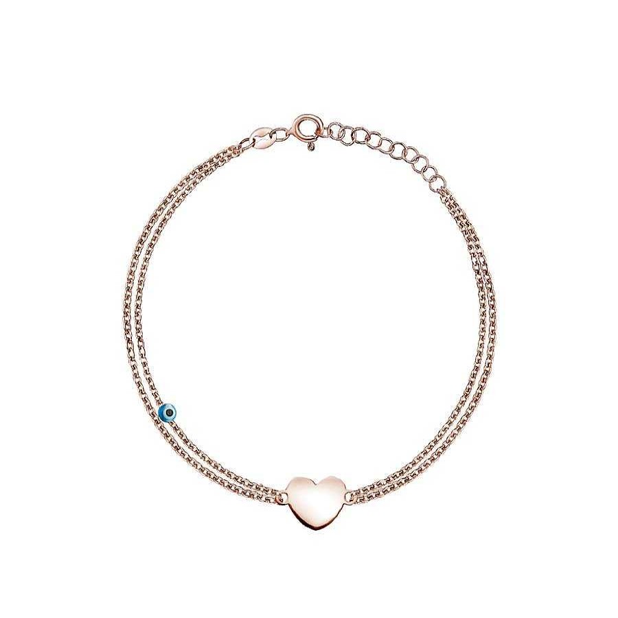 Jewelry Limlim | Heart Bracelet With Evil Eye