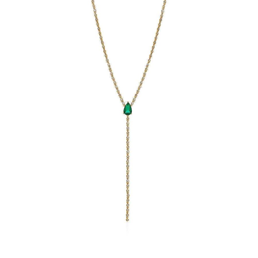 Kgmtl Limlim | Pear Shape Emerald Bezel Lariat