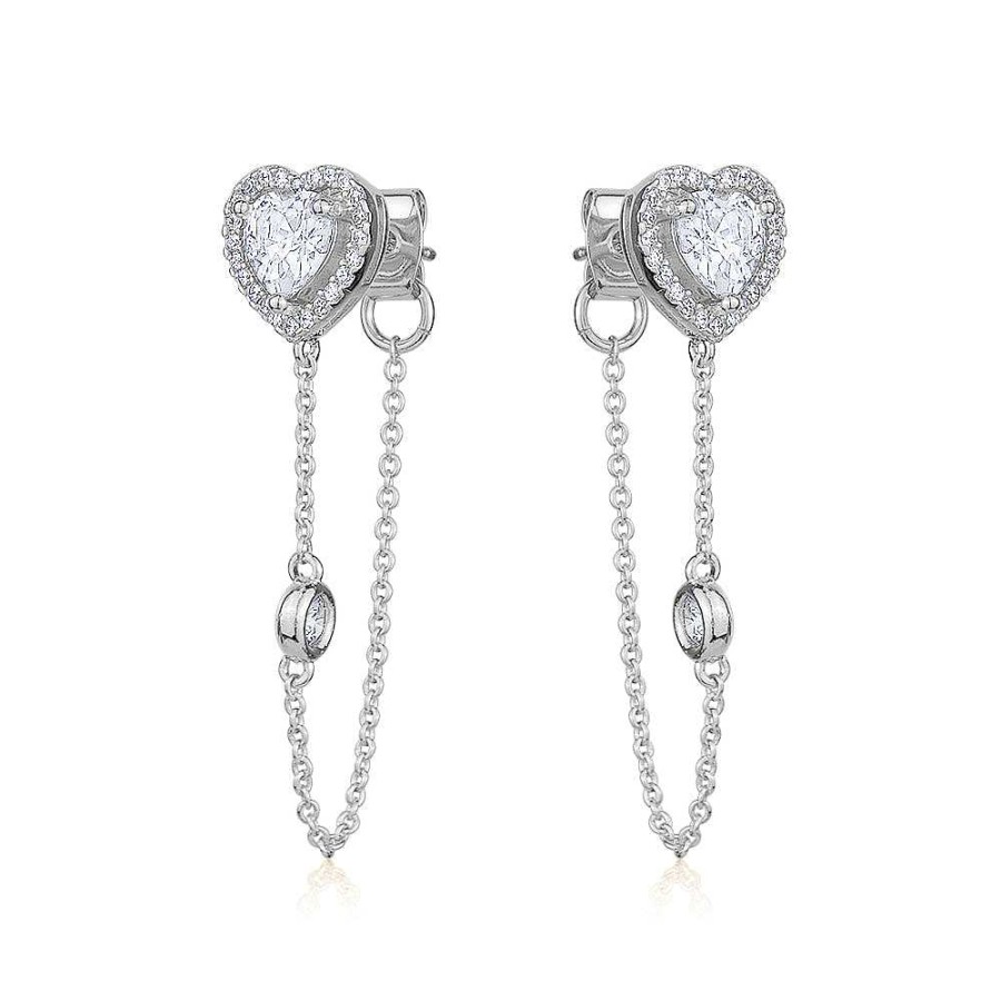 Kgmtl Limlim | Side Heart Crystal Earrings