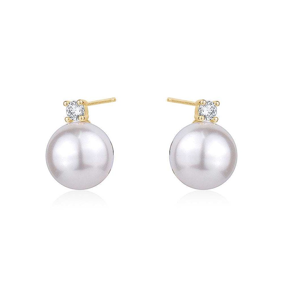 Jewelry Limlim | Pearl And Austrianj Crystal Diamond Stud Earrings