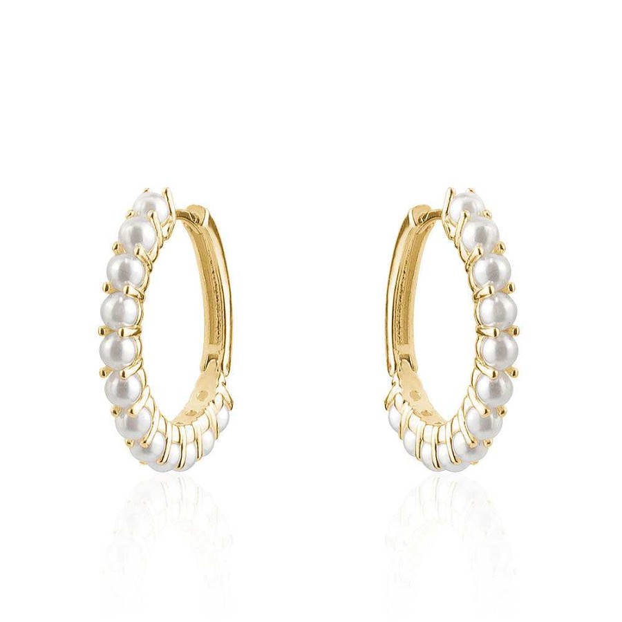 Kgmtl Limlim | Yellow Gold Pearl Hoops