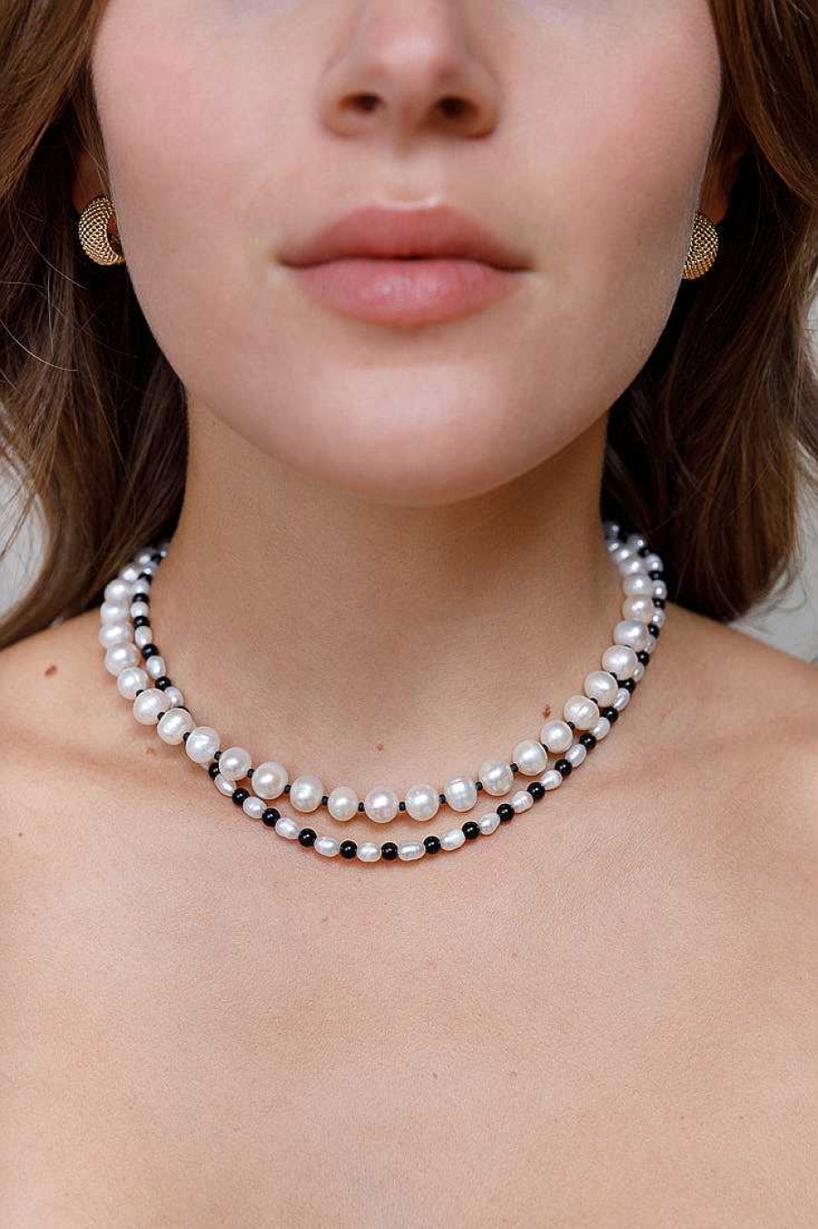 Jewelry Limlim | Black Beaded Fresh Water Pearl Necklace