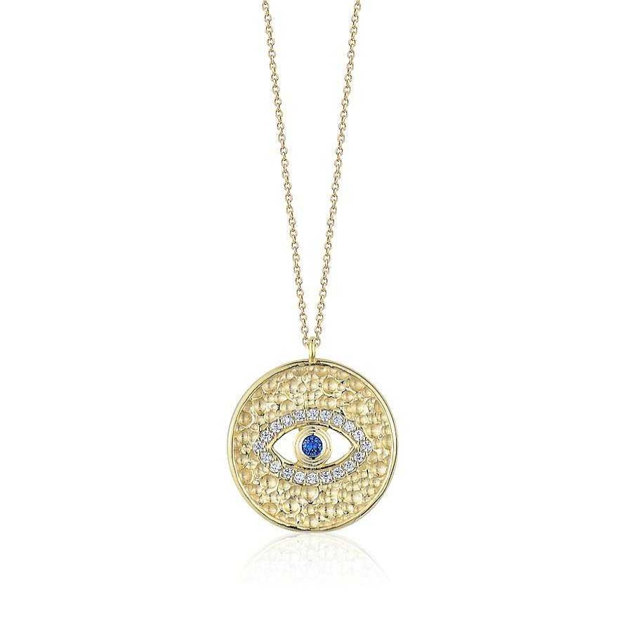 Jewelry Limlim | Vintage Eye Coin Necklace White Crystal