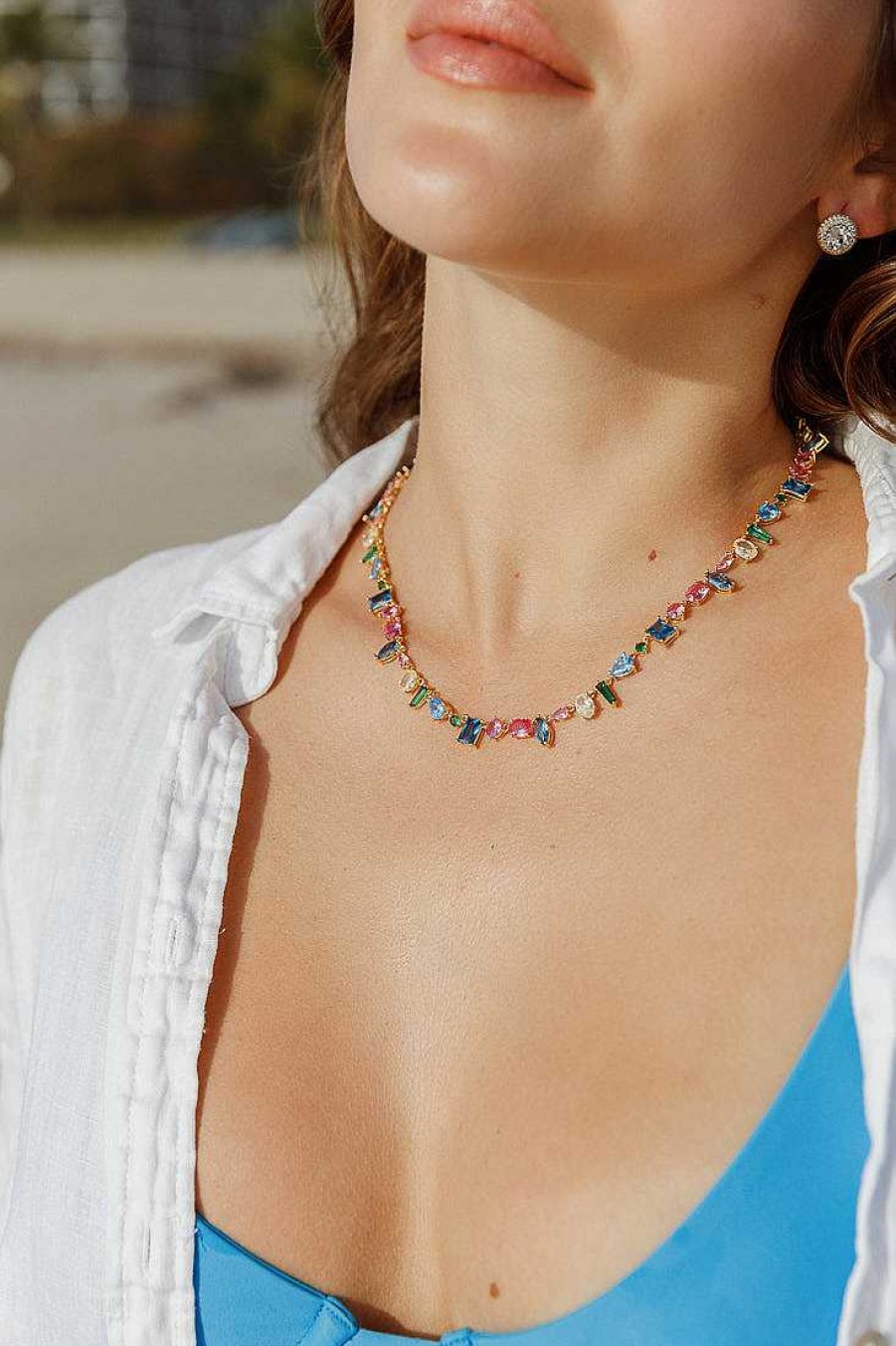 Jewelry Limlim | Spectacular Multi Colour Tennis Necklace