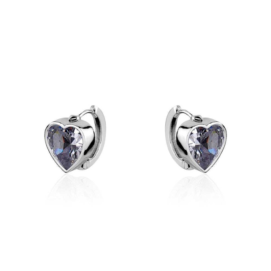 Jewelry Limlim | Bezel Heart Crystal Huggies