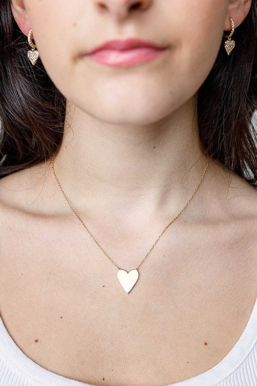 Jewelry Limlim | Small Heart Crystal Huggies