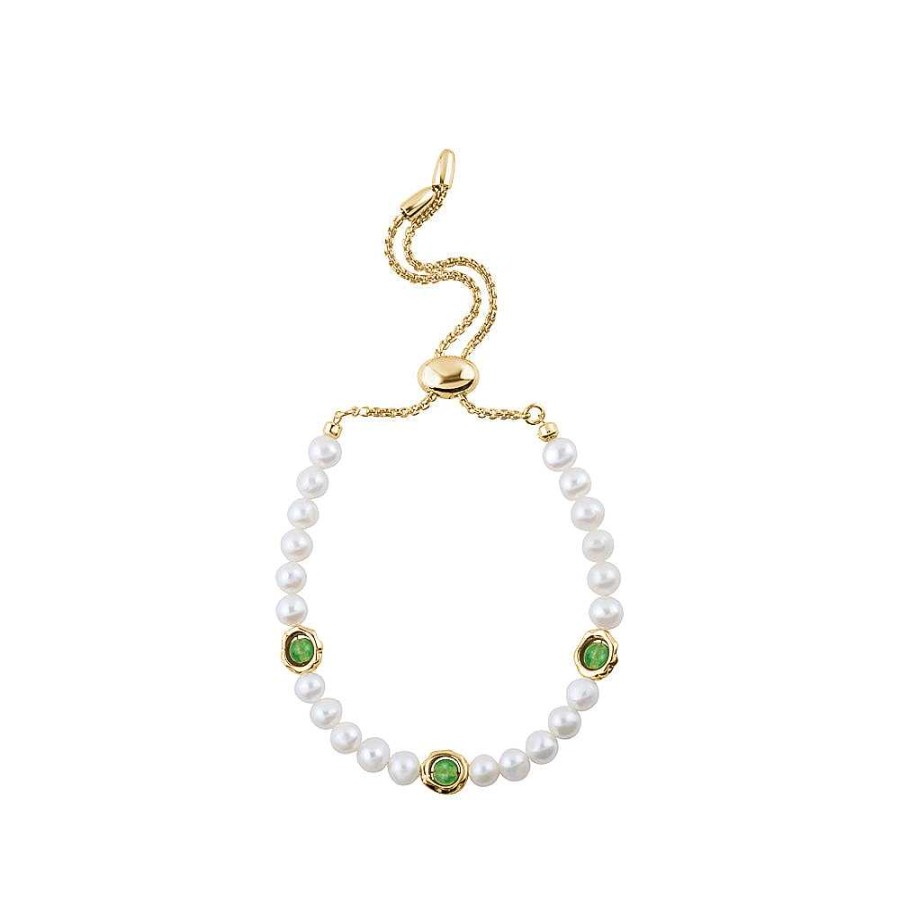 Jewelry Limlim | Jade Button Fresh Water Pearls Necklace