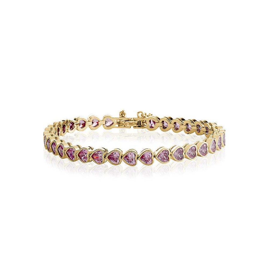 Jewelry Limlim | Pink Hearts Tennis Bracelet