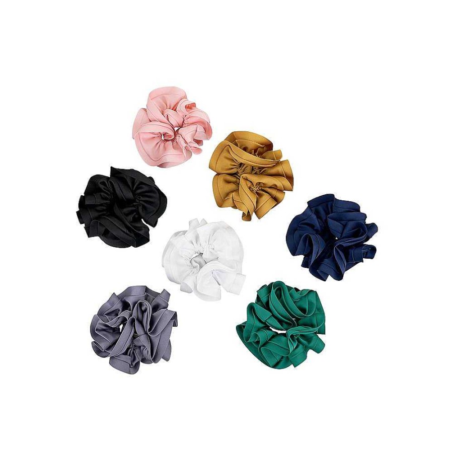 Hair Accessories Limlim | Signature Satin Trim Scrunchies Darker Tones