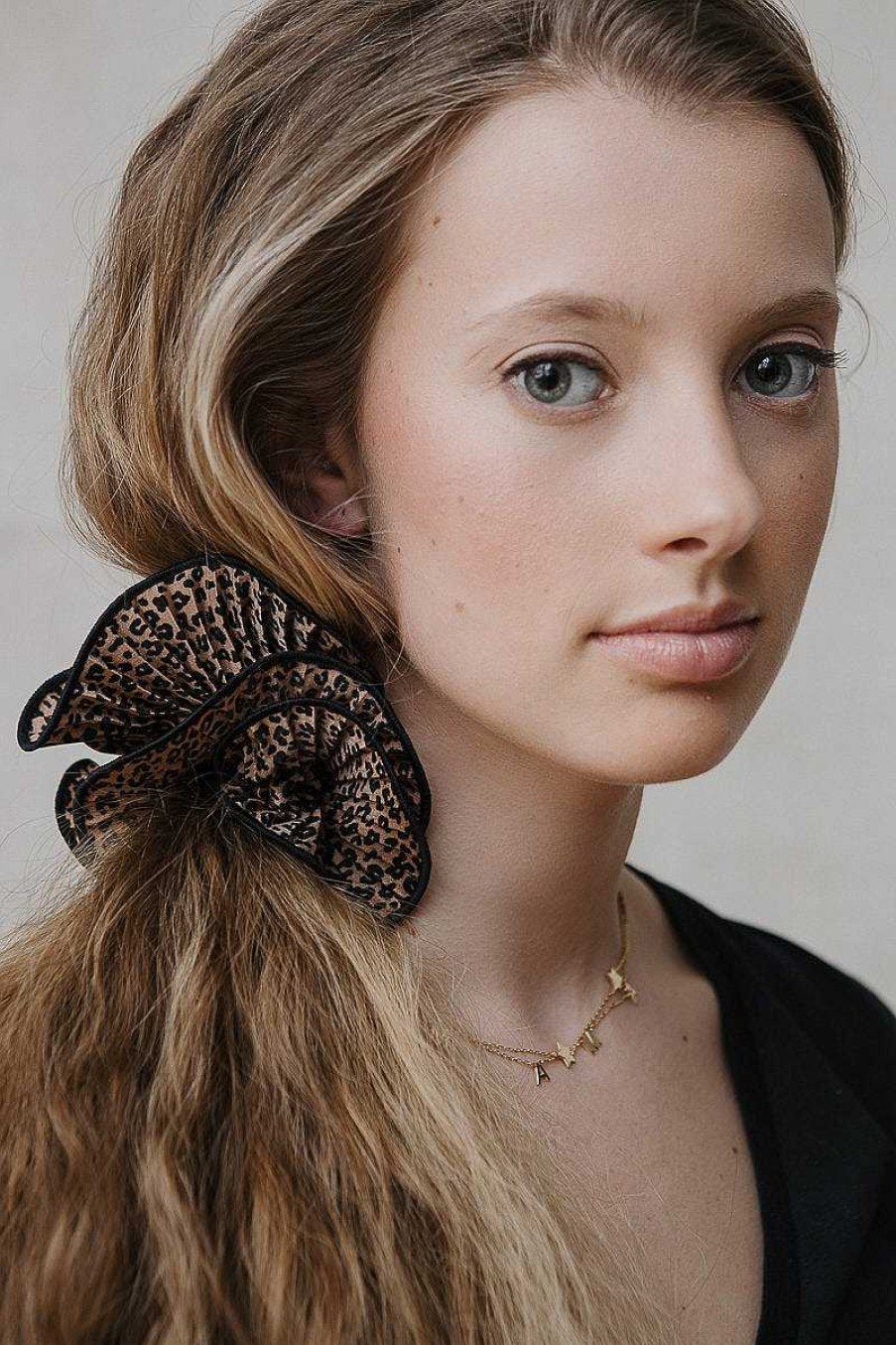 Hair Accessories Limlim | Pleated Leopard Scrunchies