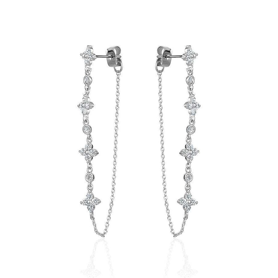 Jewelry Limlim | Clover Chain Crystal Earrings