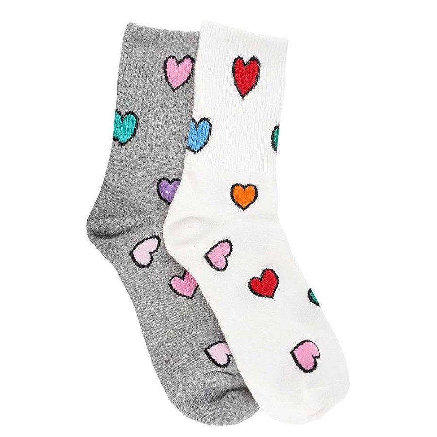 Luxe Trendy Socks Limlim | Rib Heart All Over Socks