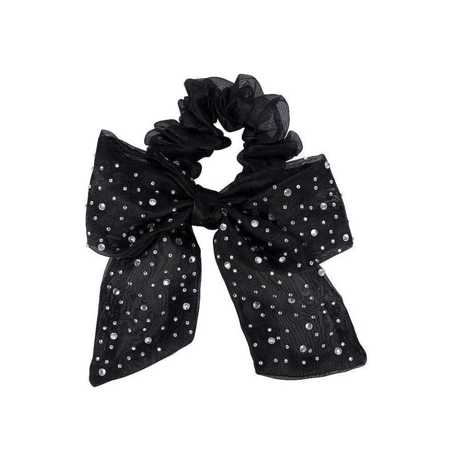 Hair Accessories Limlim | Mesh Crystal Double Bow Scrunchie