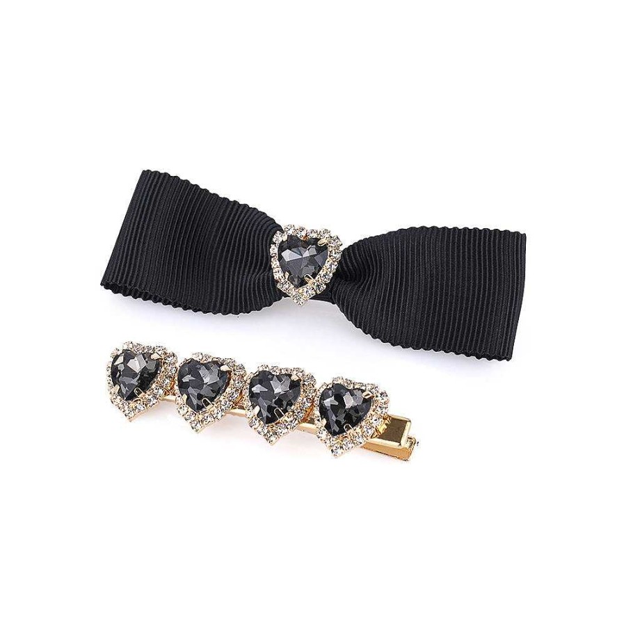 Hair Accessories Limlim | Heart Crystal Pin Set