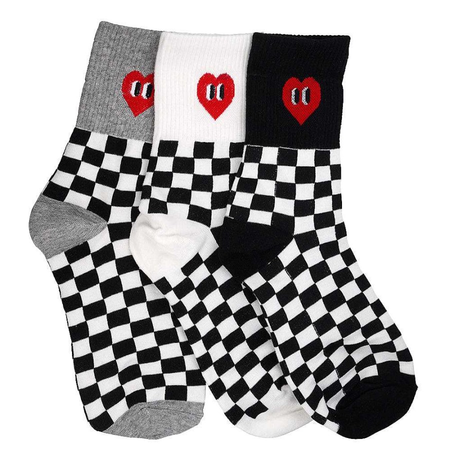 Luxe Trendy Socks Limlim | Checkered Heart Socks