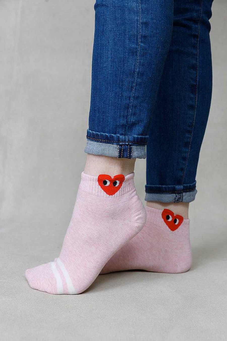 Luxe Trendy Socks Limlim | Crew Heart Stripe Socks