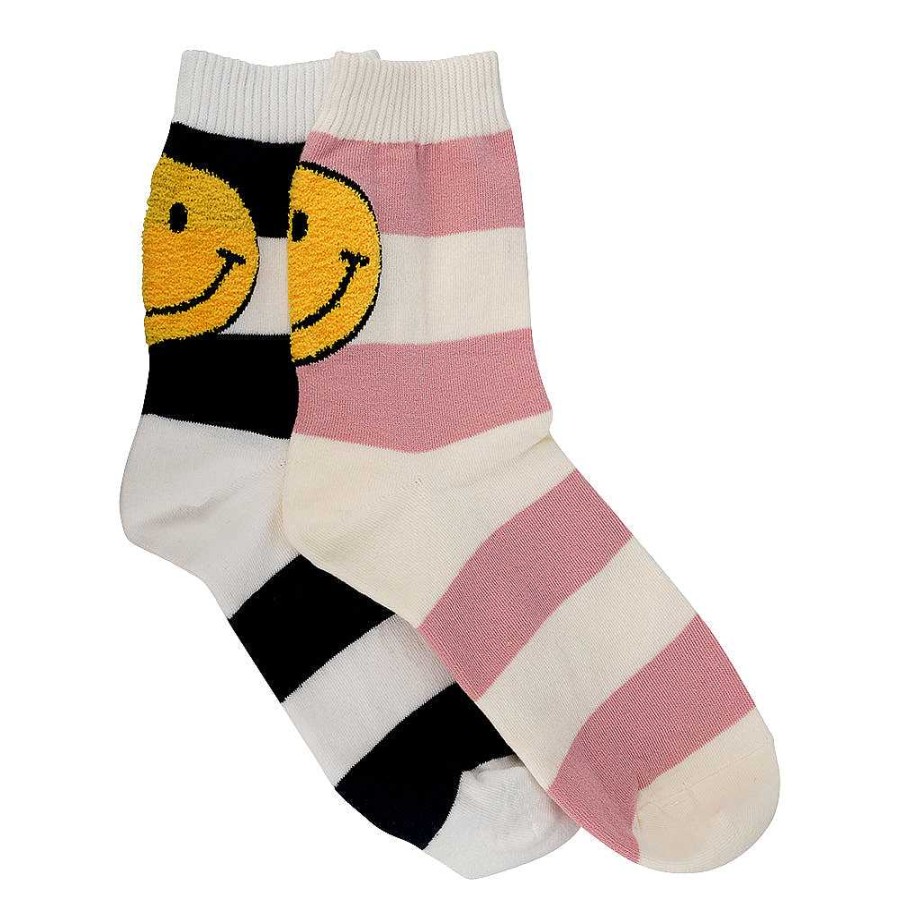 Luxe Trendy Socks Limlim | Oversized Smiley Stripe Socks