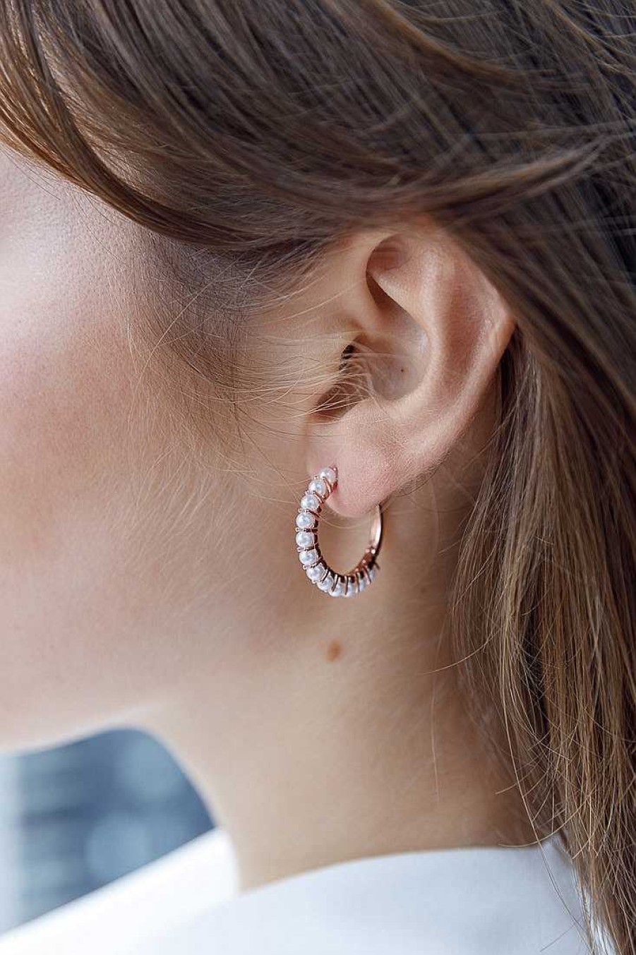 Jewelry Limlim | Rose Gold Pearl Hoops