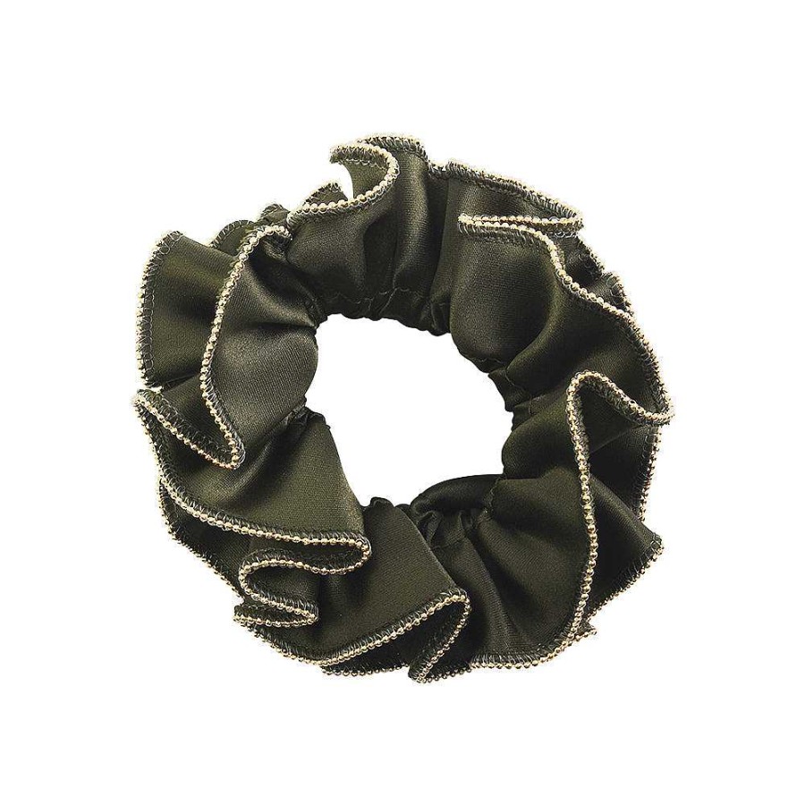 Hair Accessories Limlim | Gold Trim Satin Scrunchies