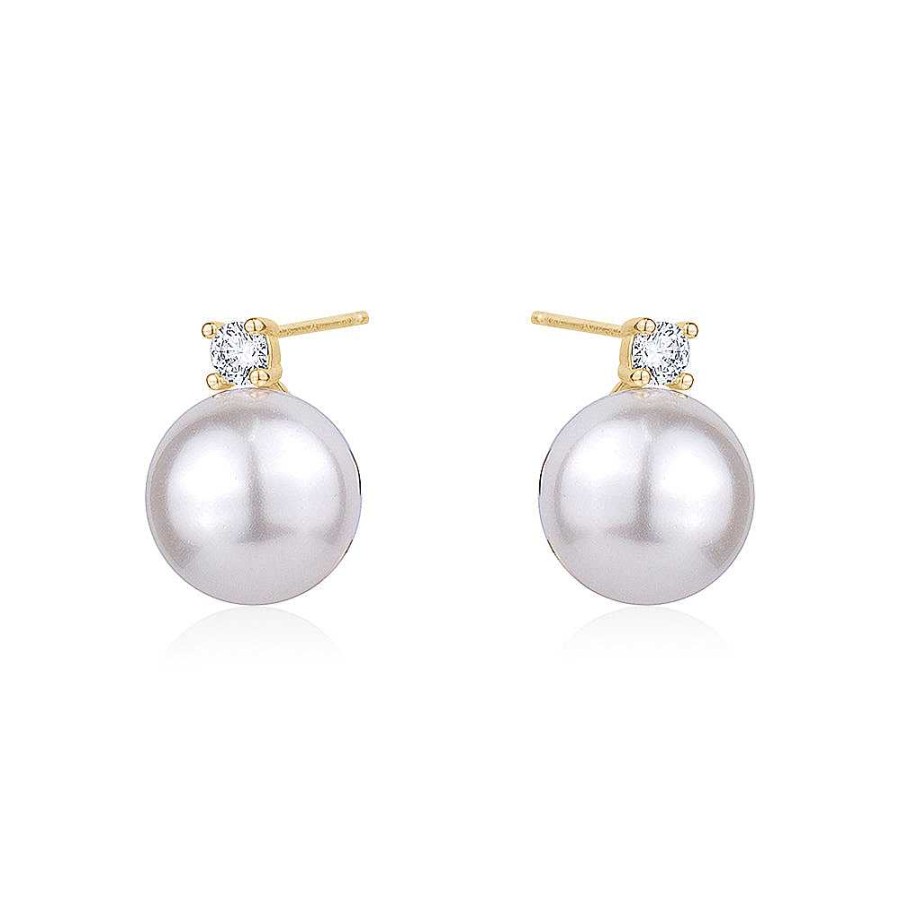 Jewelry Limlim | Pearl And Austrianj Crystal Diamond Stud Earrings