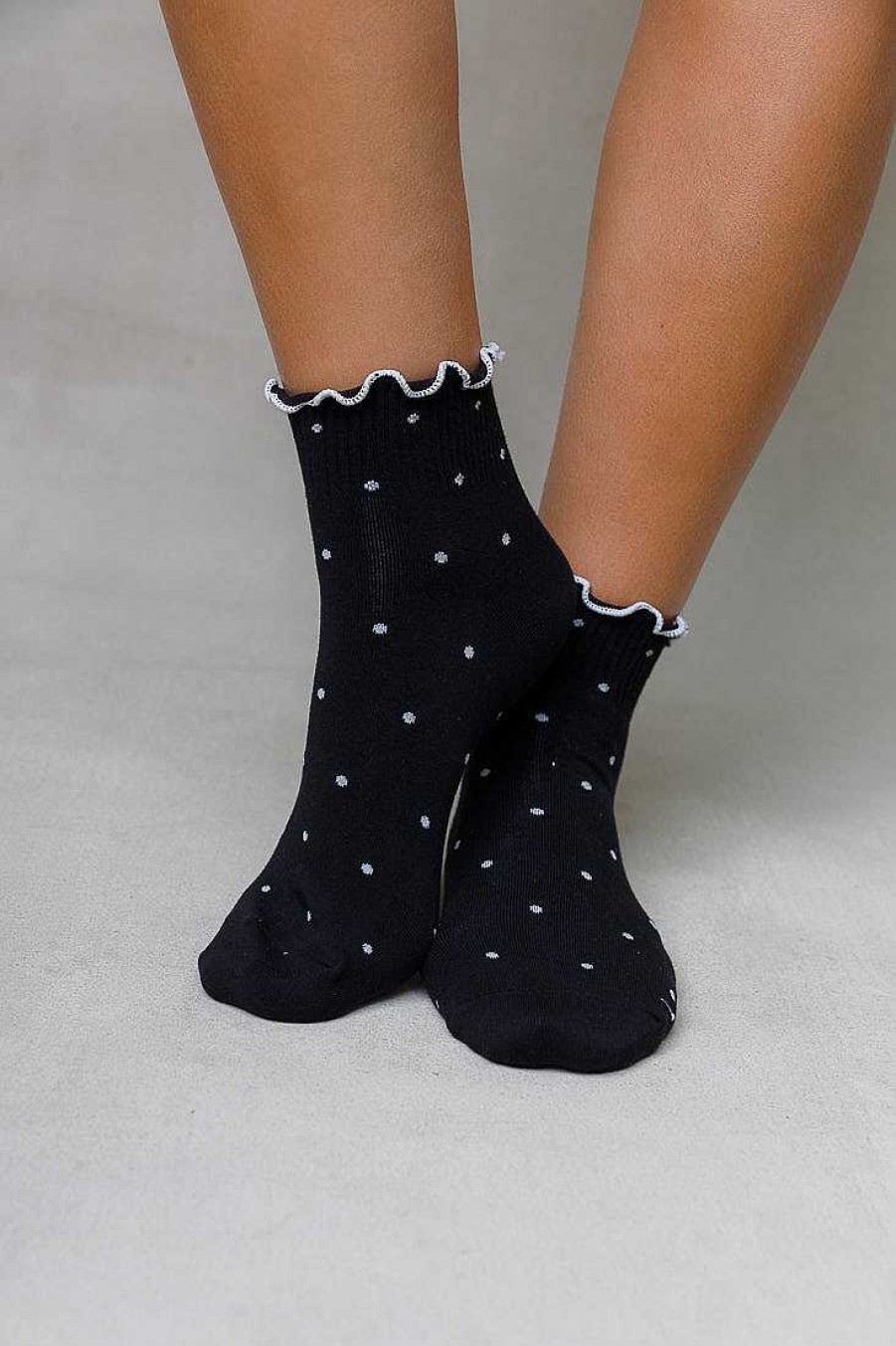 Luxe Trendy Socks Limlim | Polka Dot Frill Socks