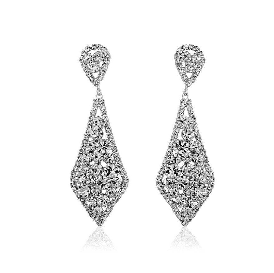 Jewelry Limlim | Crystal Covered Diamond Drop Earring