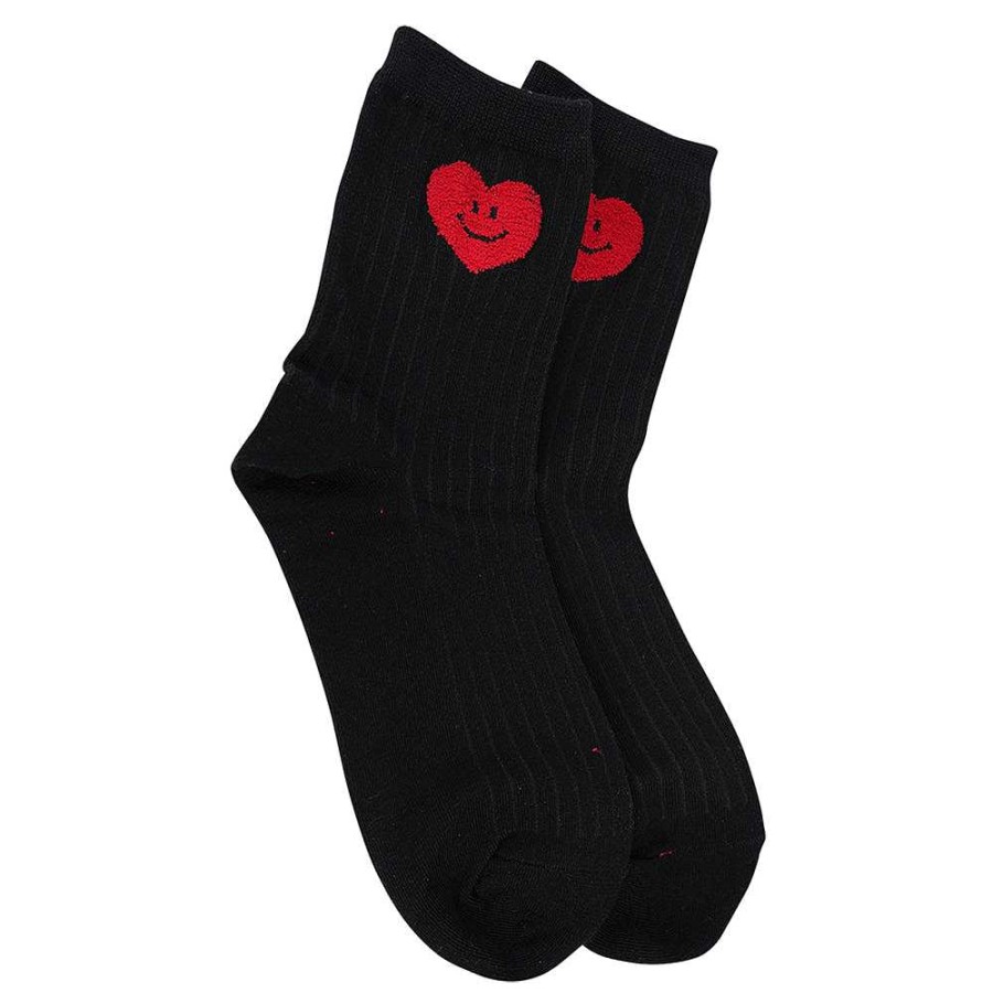 Luxe Trendy Socks Limlim | Velvet Heart Smiley Socks