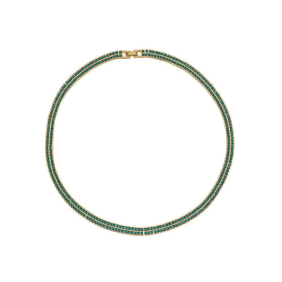 Jewelry Limlim | Emerald Luxury Princess Cut Tennis Necklace