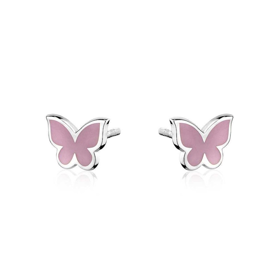 Jewelry Limlim | Pink Enamel Butterfly Stud