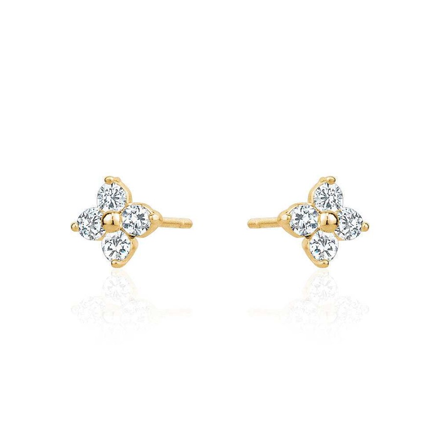 Jewelry Limlim | Crystal Clover Stud Earrings