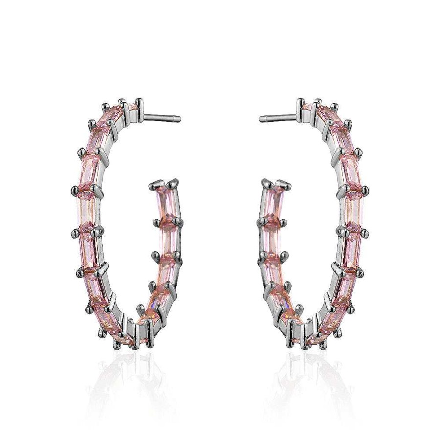 Jewelry Limlim | Medium Baguette Hoops Pink