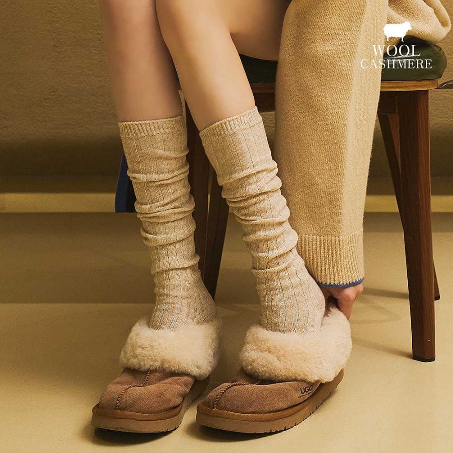 Luxe Trendy Socks Limlim | Long Cashmere Blend Slouch Socks