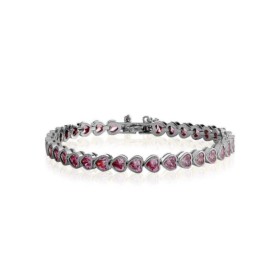 Jewelry Limlim | Pink Hearts Tennis Bracelet