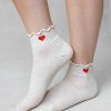 Luxe Trendy Socks Limlim | Short Heart Socks Frilled