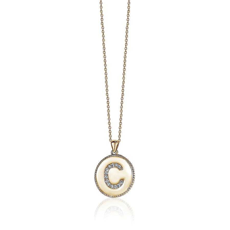 Jewelry Limlim | Initial Medallion With Crystals