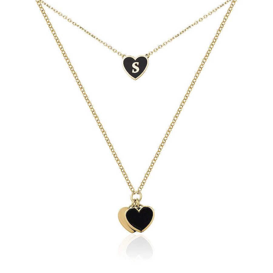 Jewelry Limlim | Enamel Heart Initial Necklace