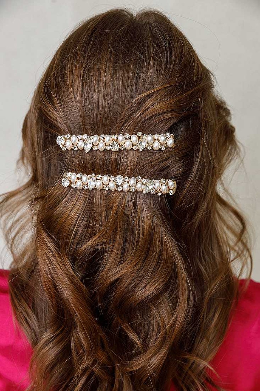 Hair Accessories Limlim | Austrian Crystal Barrette Pearls