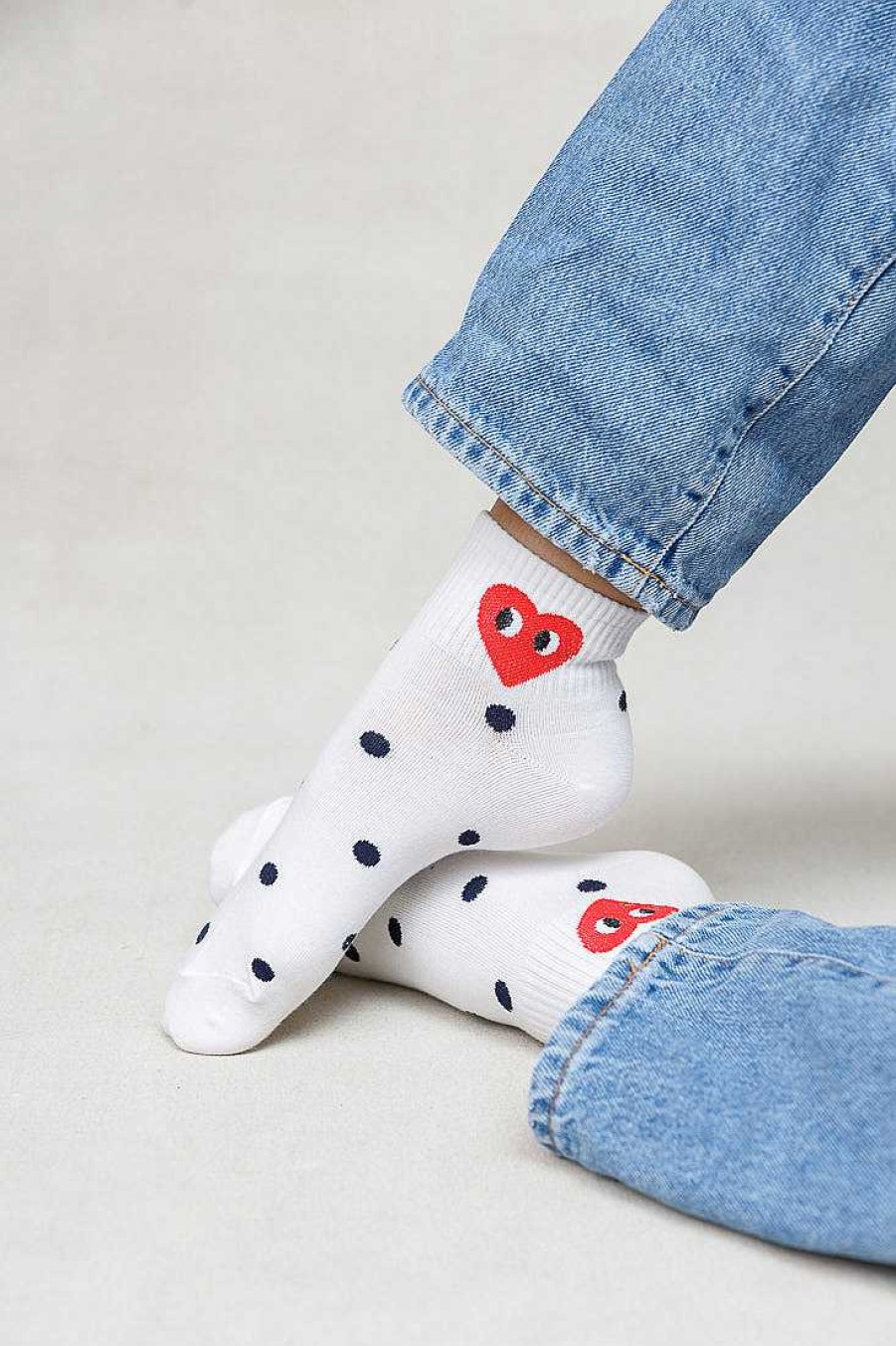 Luxe Trendy Socks Limlim | Polka Heart Short Socks