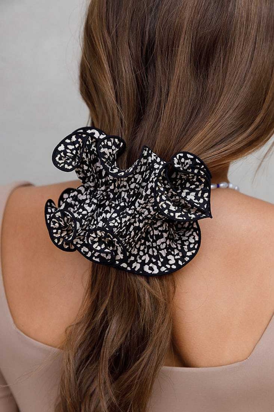 Hair Accessories Limlim | Animal Print Luxe Pleated Scrunchie