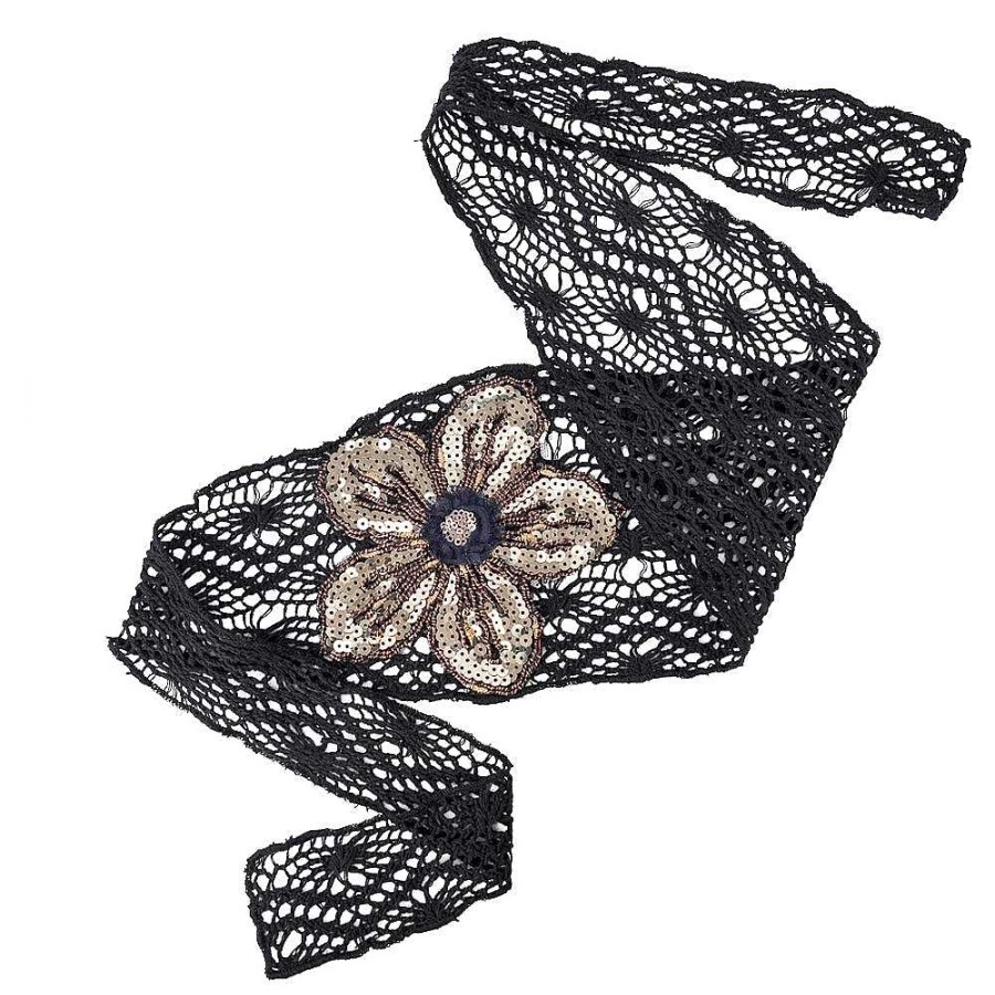 Hair Accessories Limlim | Knit Sequin Flower Wrap Bandana