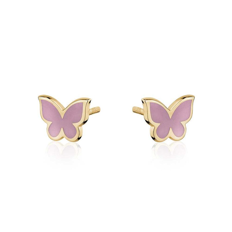 Kgmtl Limlim | Pink Enamel Butterfly Stud