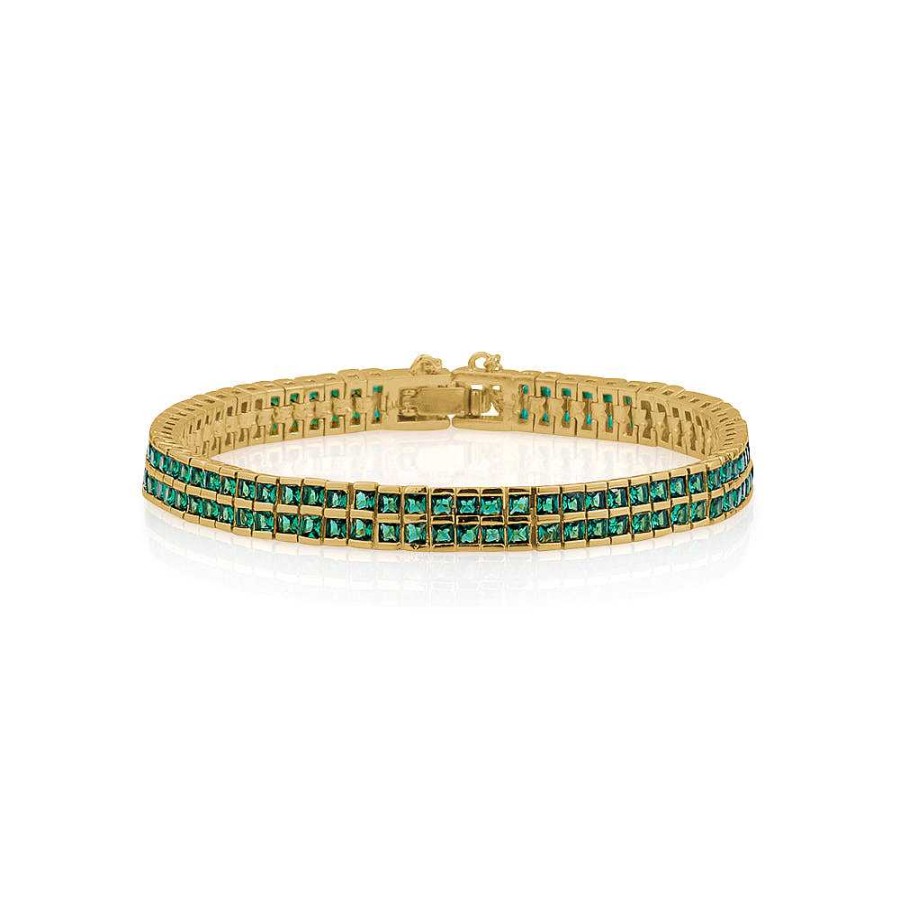 Jewelry Limlim | Emerald Luxury Princess Cut Tennis Bracelet