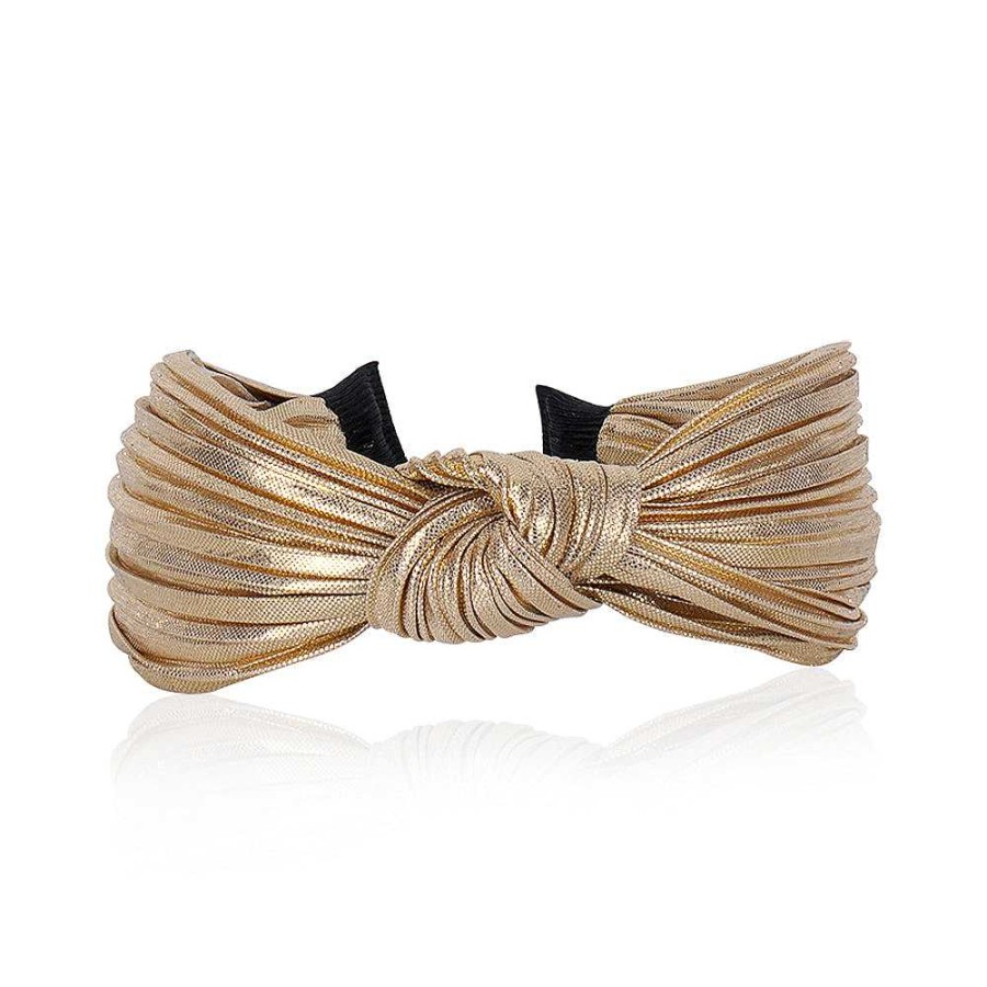 Hair Accessories Limlim | Gold Pleated Hairband