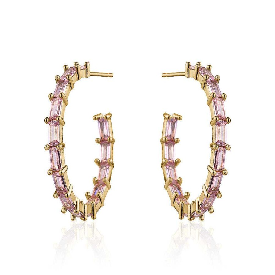 Jewelry Limlim | Medium Baguette Hoops Pink